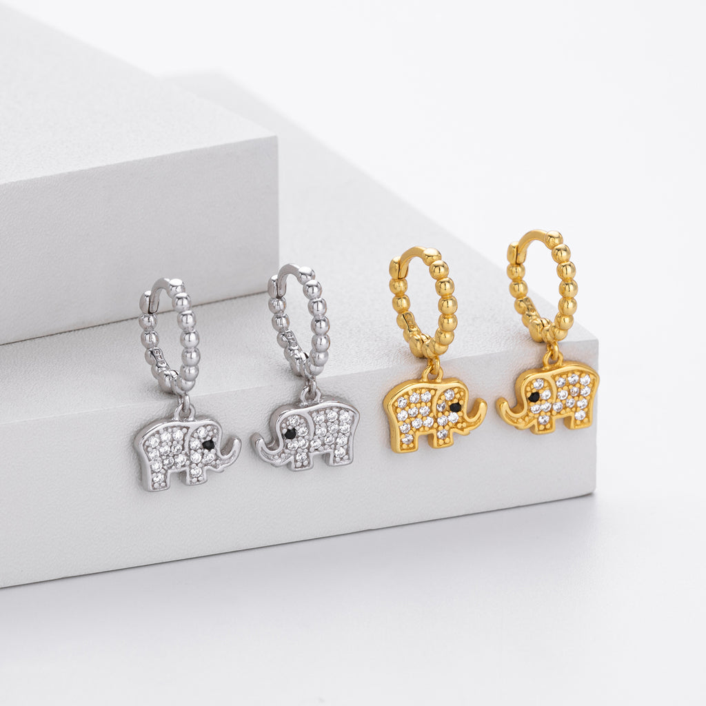 Damen Ohrhänger im verspielten Elefanten-Design aus 925er Sterlingsilber Shop Nory