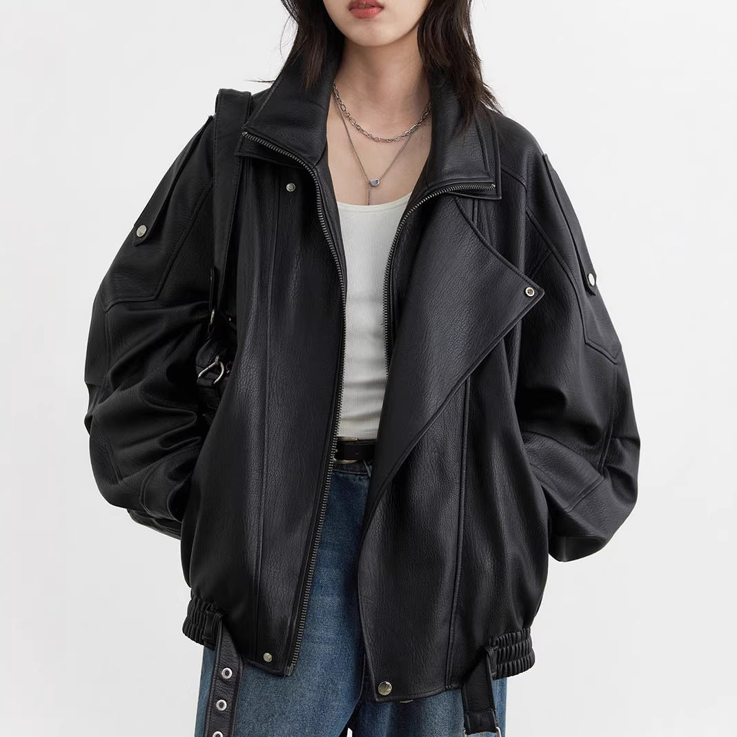 Damen Stilvolle Lederjacke Shop Nory
