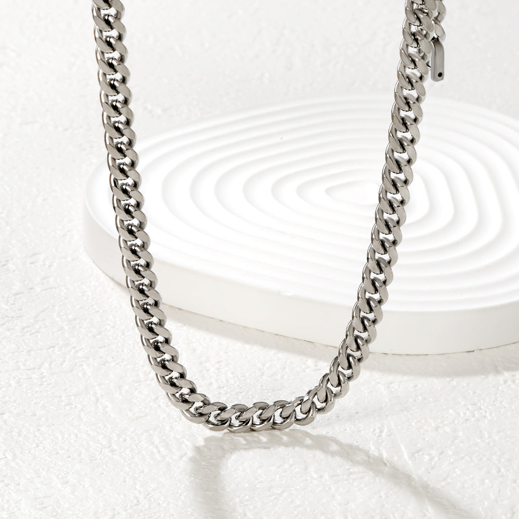 Damen Edelstahl Kettenhalskette mit modernen Gliederdesign Shop Nory