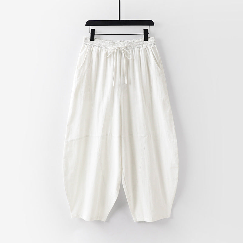 Damen Leichte Haremshose mit weitem Bein und elastischem Bund Shop Nory