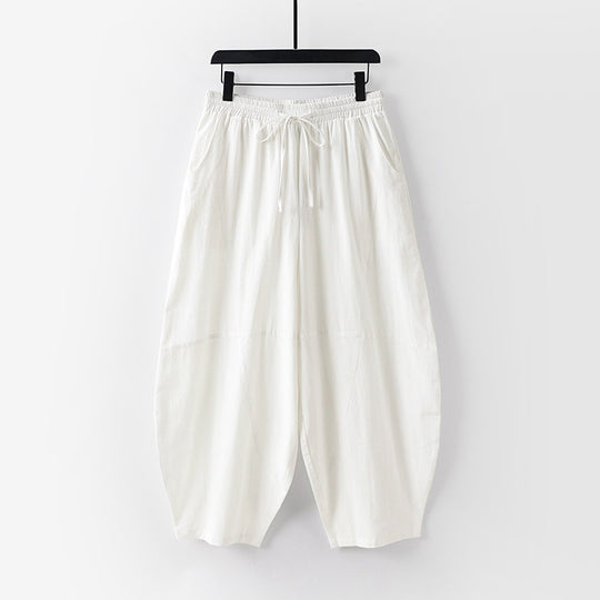 Damen Leichte Haremshose mit weitem Bein und elastischem Bund Shop Nory