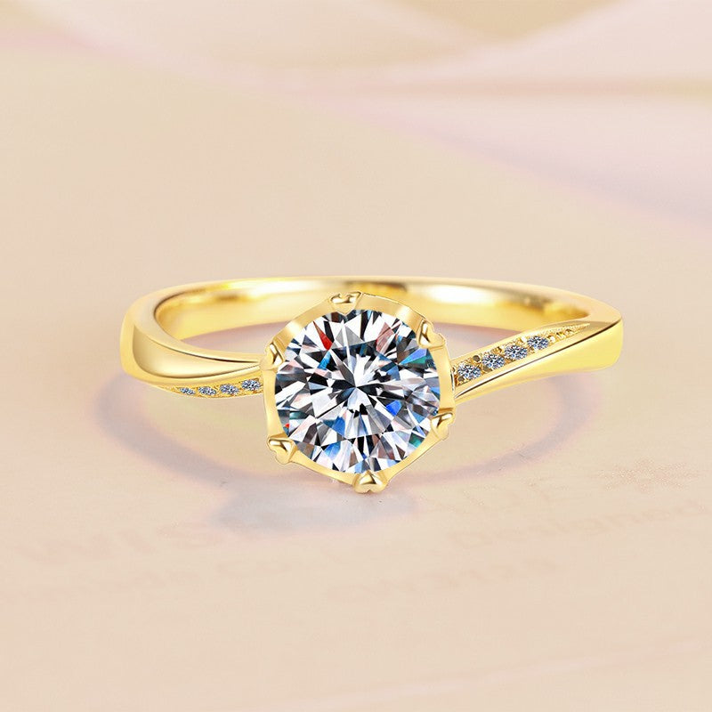 Damen eleganter Solitärring mit funkelndem Kristall und hochwertigem Design Shop Nory