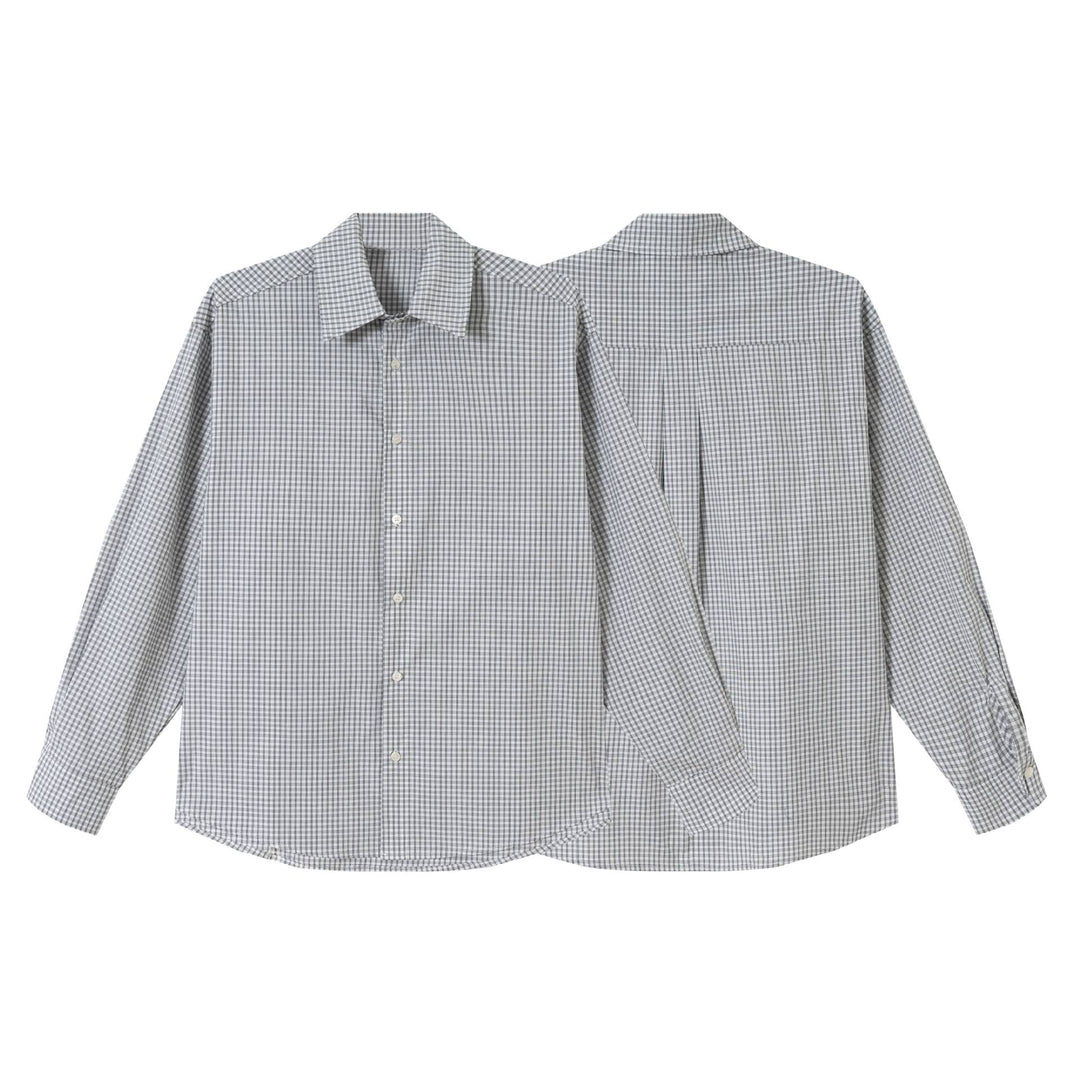 Herren Kariertes Relaxed-Fit Hemd mit Kentkragen, gerundetem Saum und durchgehender Knopfleiste Shop Nory