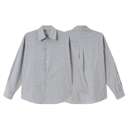 Herren Kariertes Relaxed-Fit Hemd mit Kentkragen, gerundetem Saum und durchgehender Knopfleiste Shop Nory