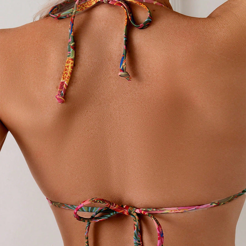 Damen Triangel-Bikini mit floralem Muster und komfortablem Schnitt