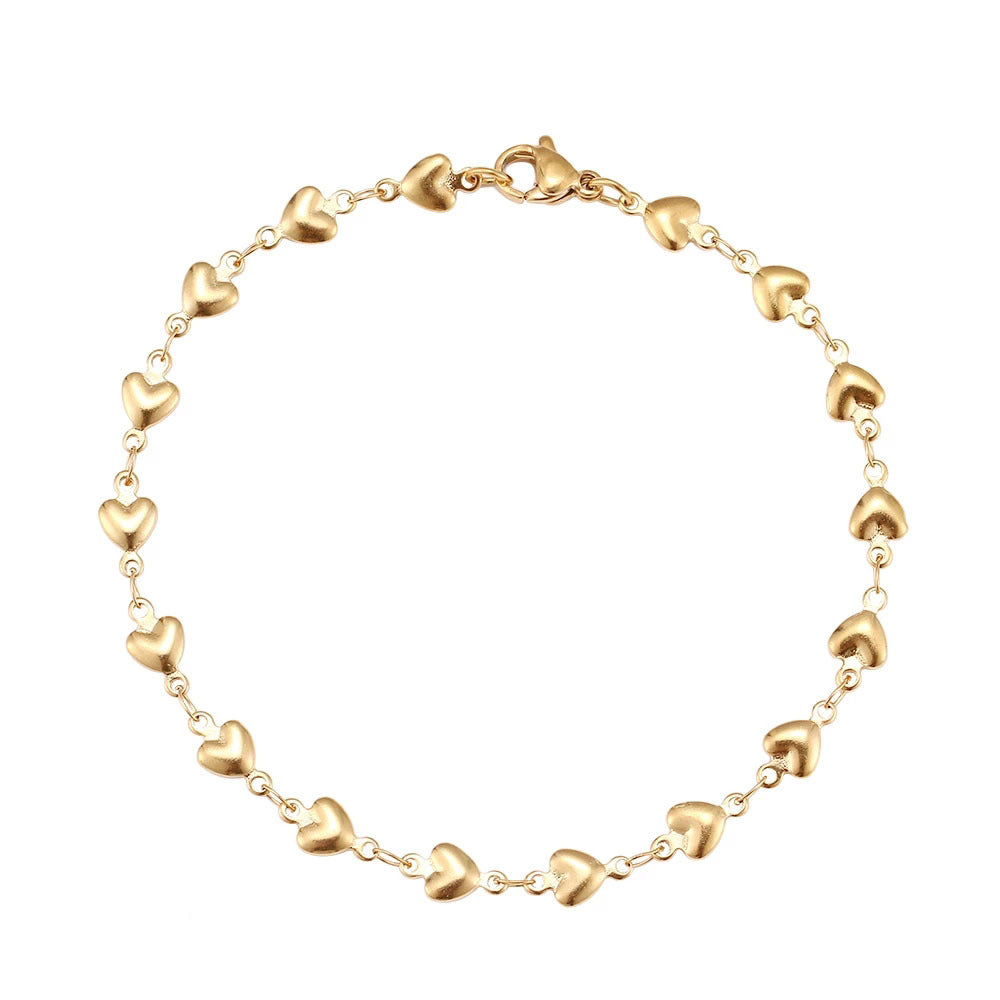 Damen Fußkettchen mit herzförmigen Anhängern und hochwertigem Design Shop Nory