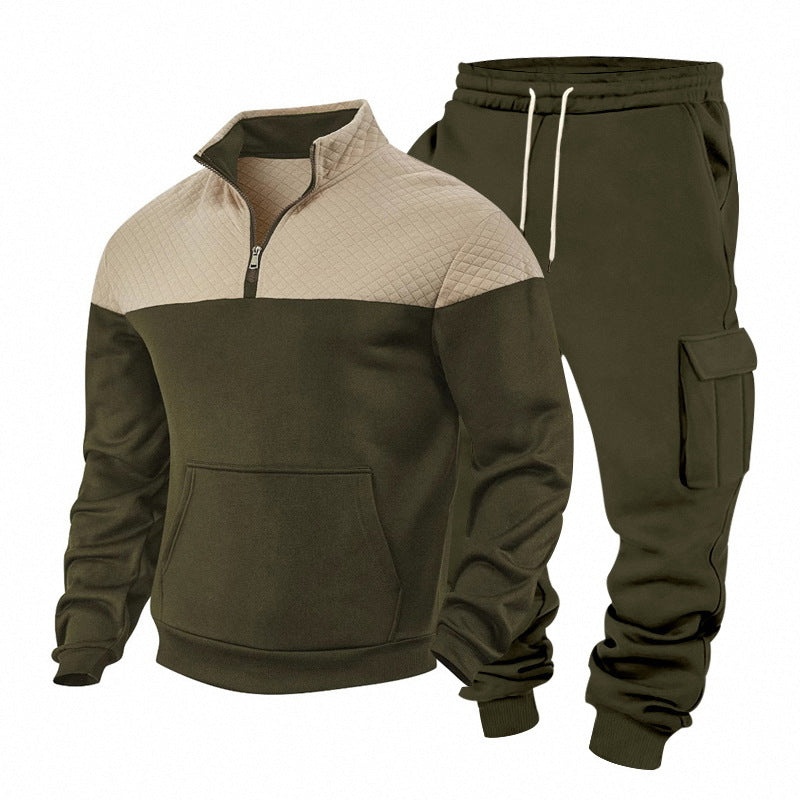 Herren Freizeit-Trainingsanzug mit Steppkragen und Cargo-Jogger Shop Nory