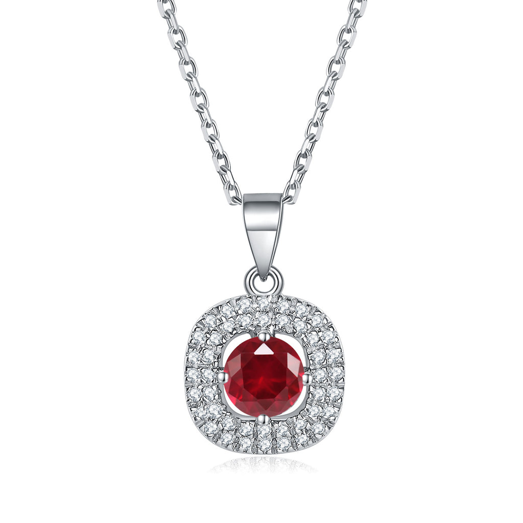 Damen Halskette mit elegantem blauen Zirkonia-Anhänger und funkelndem Kristallbesatz Shop Nory