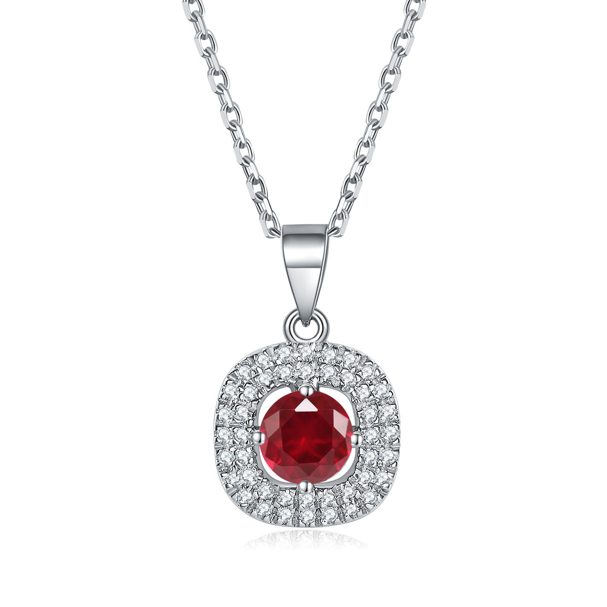 Damen Halskette mit elegantem blauen Zirkonia-Anhänger und funkelndem Kristallbesatz Shop Nory