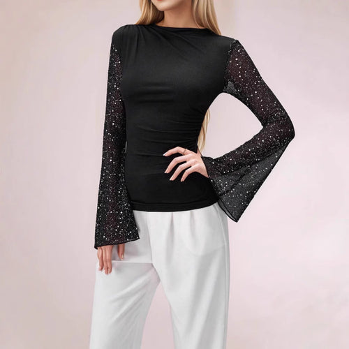 Damen Elegantes Oberteil mit Glitzer
