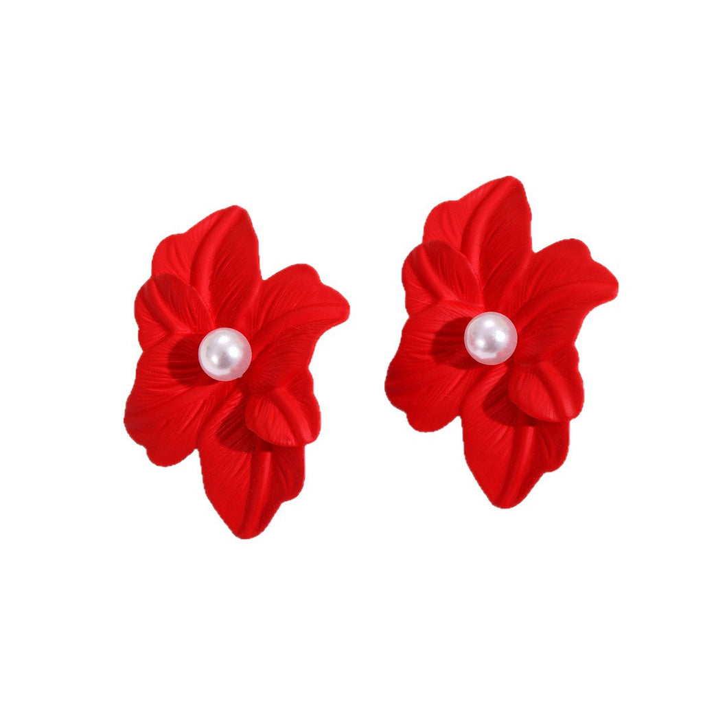 Damen Ohrclips im floralen Design mit eleganter Perle Shop Nory