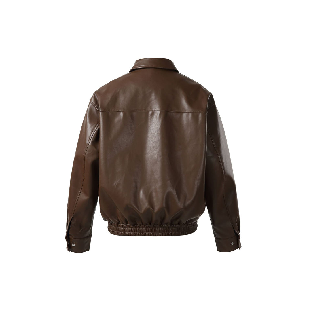 Unisex Kurz geschnittene Kunstleder‑Bomberjacke mit kastigem Boxy‑Schnitt Shop Nory