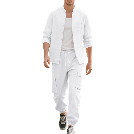 Herren lässiges Leinen-Set mit praktischen Taschen und atmungsaktiver Stoffqualität