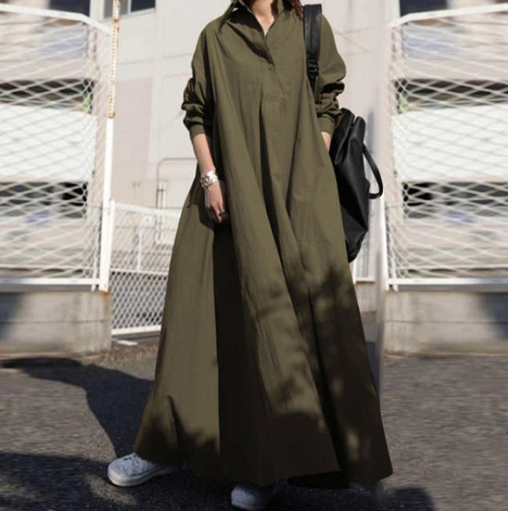 Damen Oversize-Hemdblusenkleid in A-Linie mit Hemdkragen Shop Nory
