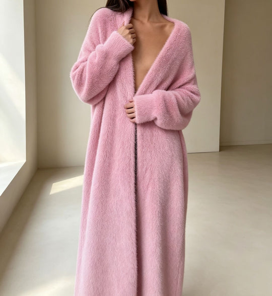 Damen Langer Übergroßer Maxi-Strickcardigan mit offener Front Shop Nory