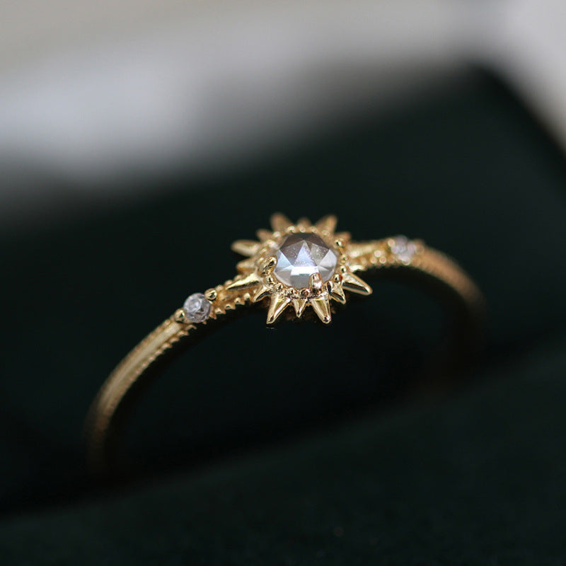Damen Glitzernder Sonnenring aus hochwertigem Edelstahl Shop Nory
