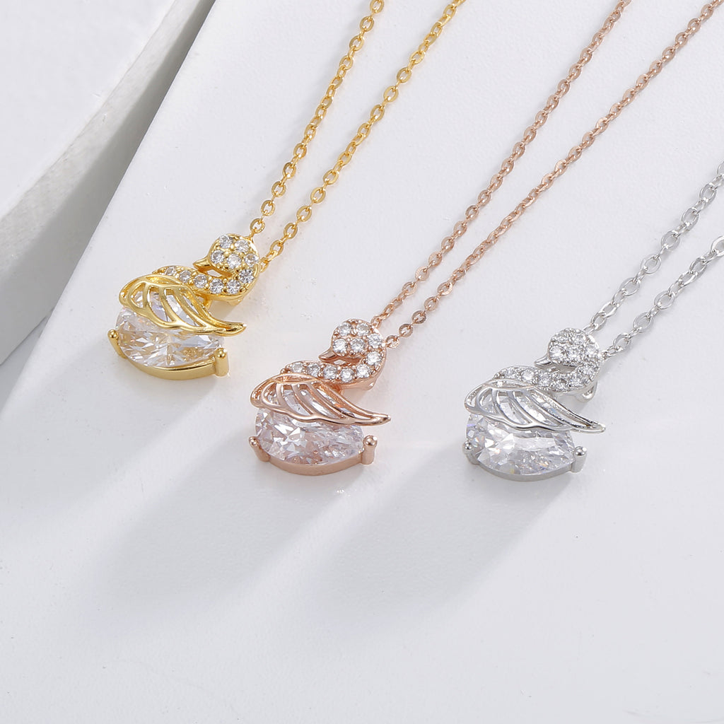 Damen Halskette mit eleganter Schwanenansicht Shop Nory