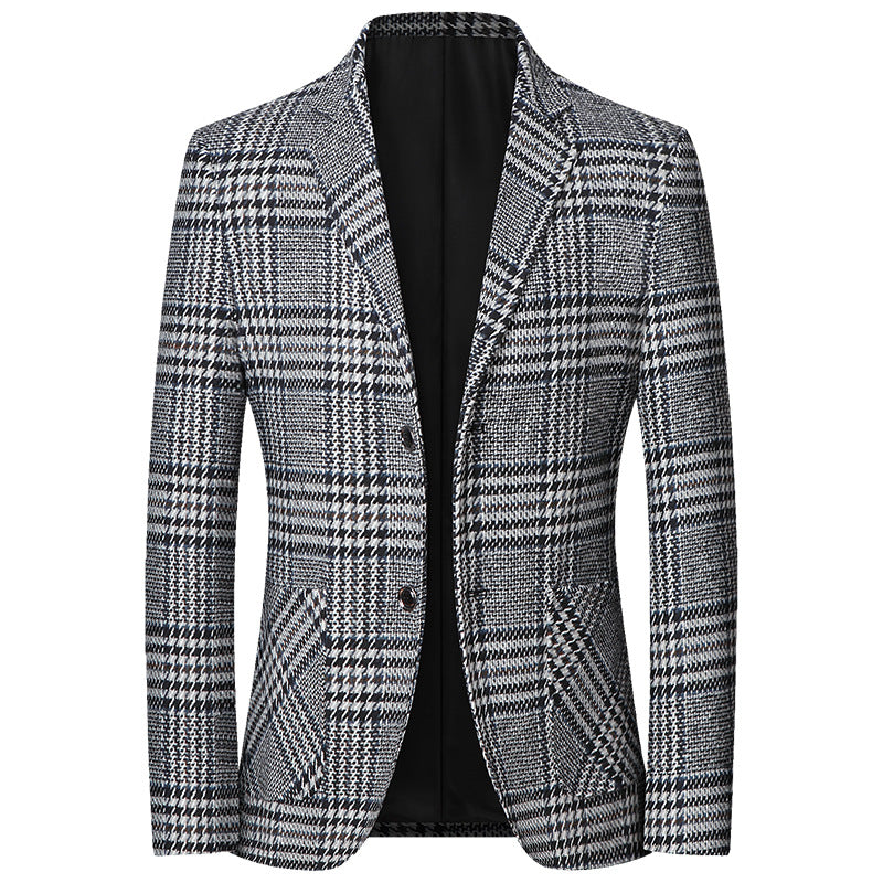 Herren Glencheck-Sakko Slim Fit aus Wollmischung mit dezentem Overcheck Shop Nory