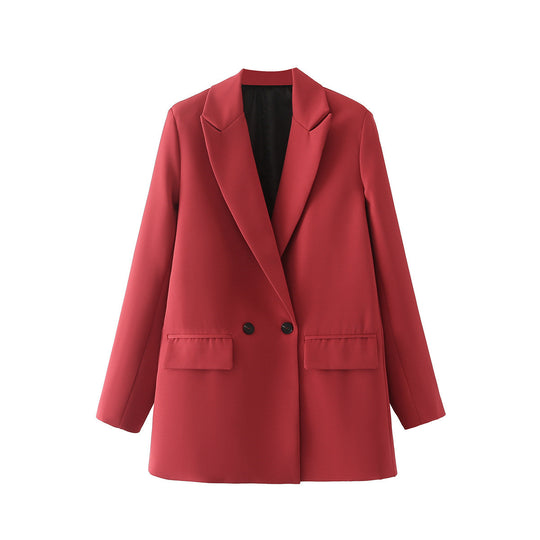 Damen Oversize Doppelreihiger Blazer mit fallendem Revers und weicher Innenfütterung Shop Nory