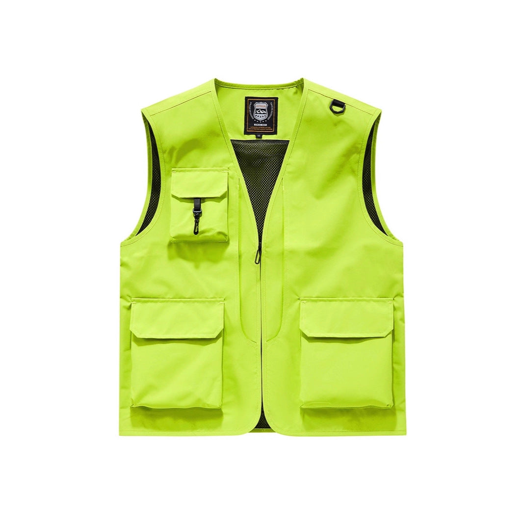 Herren Sichtbare Multifunktionale Utility-Weste mit Mesh‑Futter, Mehrfachtaschen und D‑Ring Shop Nory