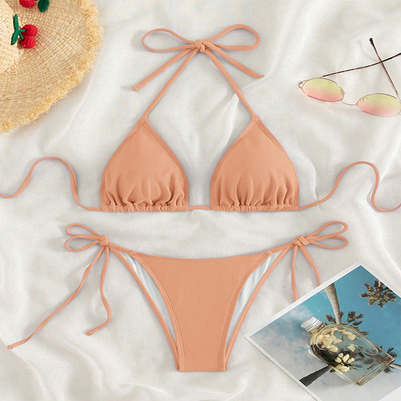 Damen Triangel-Bikini mit verstellbaren Trägern und SeitenbindShopnoryändern