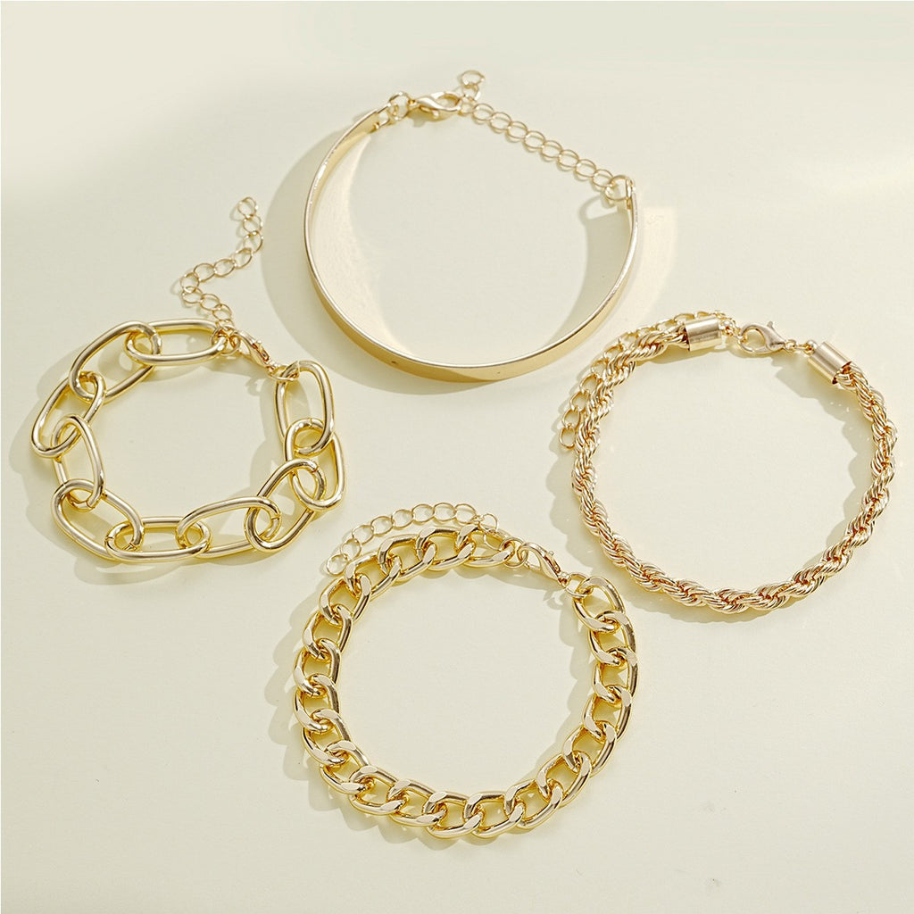 Damen Armreif-Set mit modischen Glieder- und Zopfdesigns Shop Nory