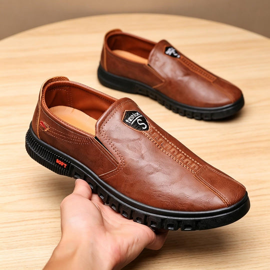 Herren Elegante und Bequeme Slip-On Lederschuhe Shop Nory