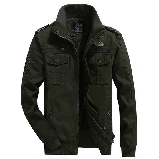 Herren Canvas-Fieldjacke im Utility-Style mit wärmender Fleece-Innenlage und Schulterpatten Shop Nory