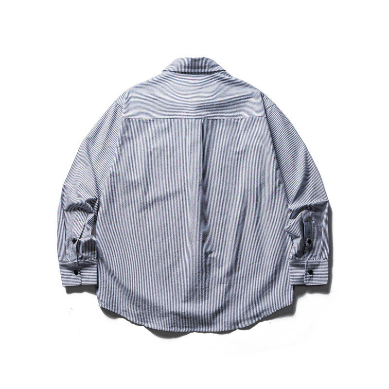 Herren Oversize Hemd im Worker‑Stil mit Nadelstreifen und Brusttaschen Shop Nory
