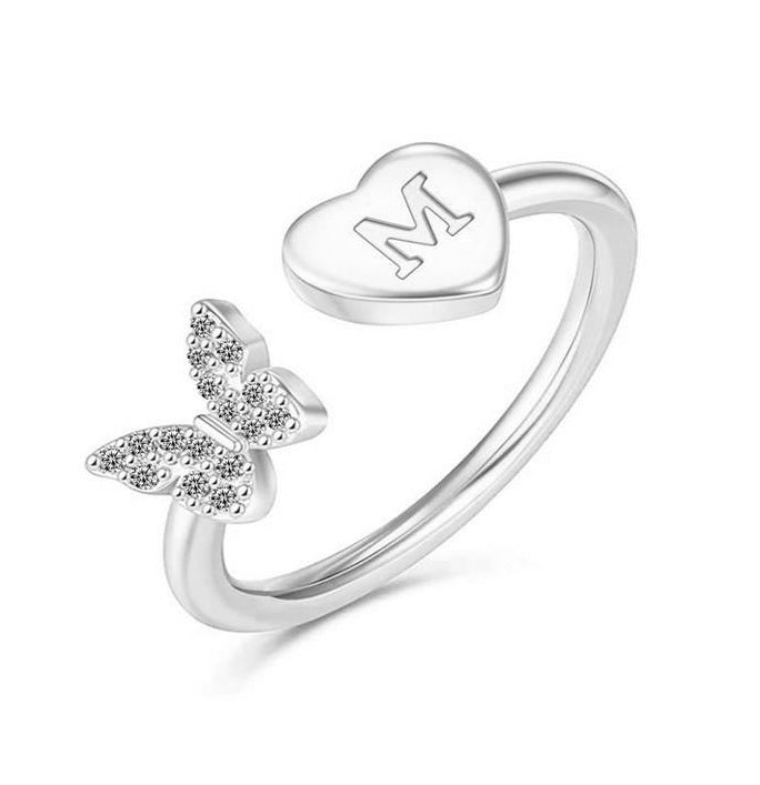 Damen Ring mit Schmetterlingsdesign und Herzmotiv Shop Nory