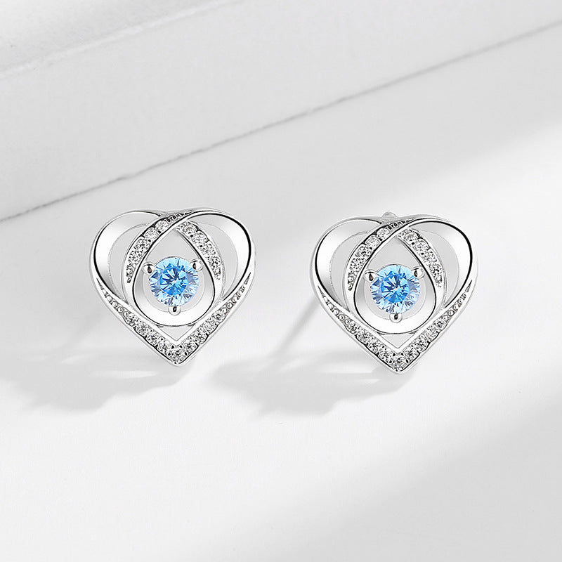Damen Ohrstecker mit herzförmigem Design und funkelnden Zirkonia Shop Nory