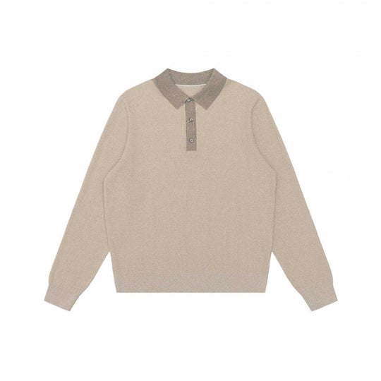 Unisex Feinstrick-Polopullover mit Henley-Knopfleiste und gerippten Bündchen Shop Nory