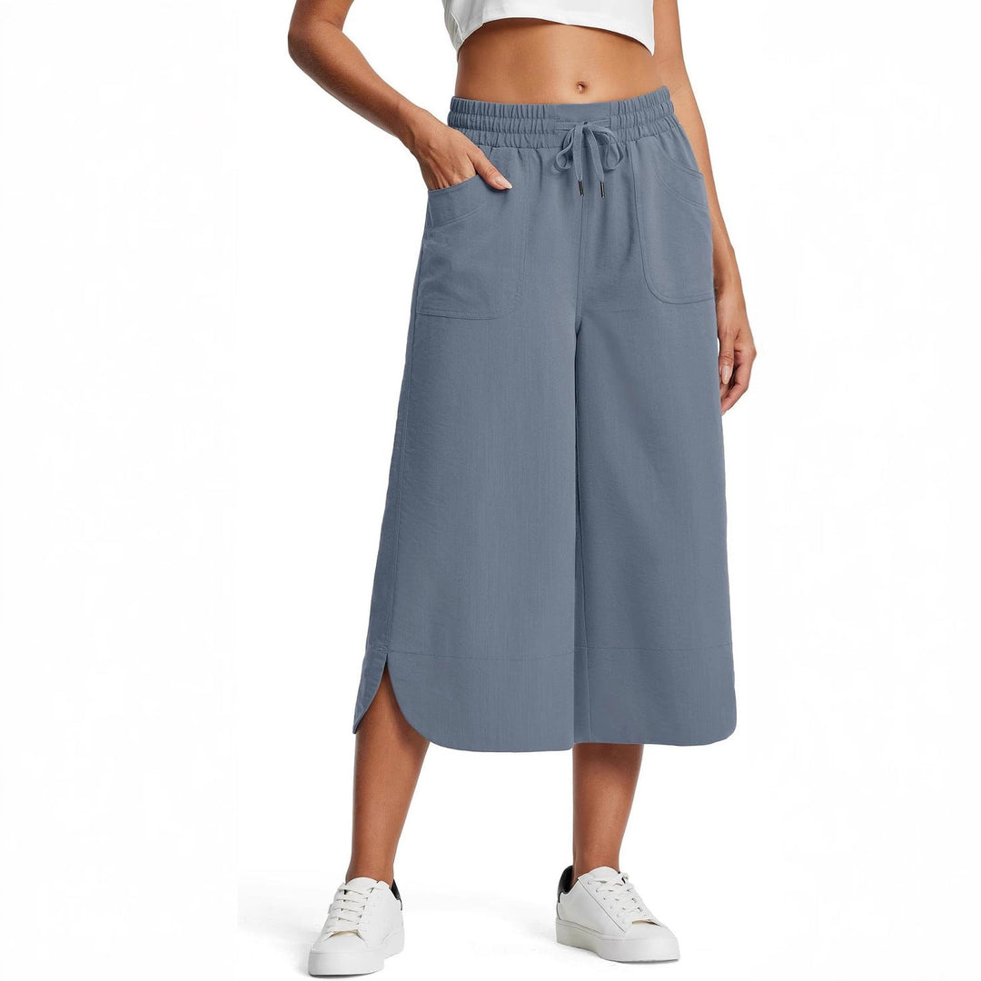 Damen bequeme Culotte mit elastischem Bund und praktischen Taschen