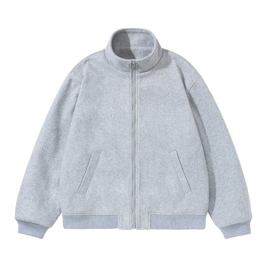Unisex Kurz geschnittener kastiger Wollmix Blouson mit Stehkragen Shop Nory