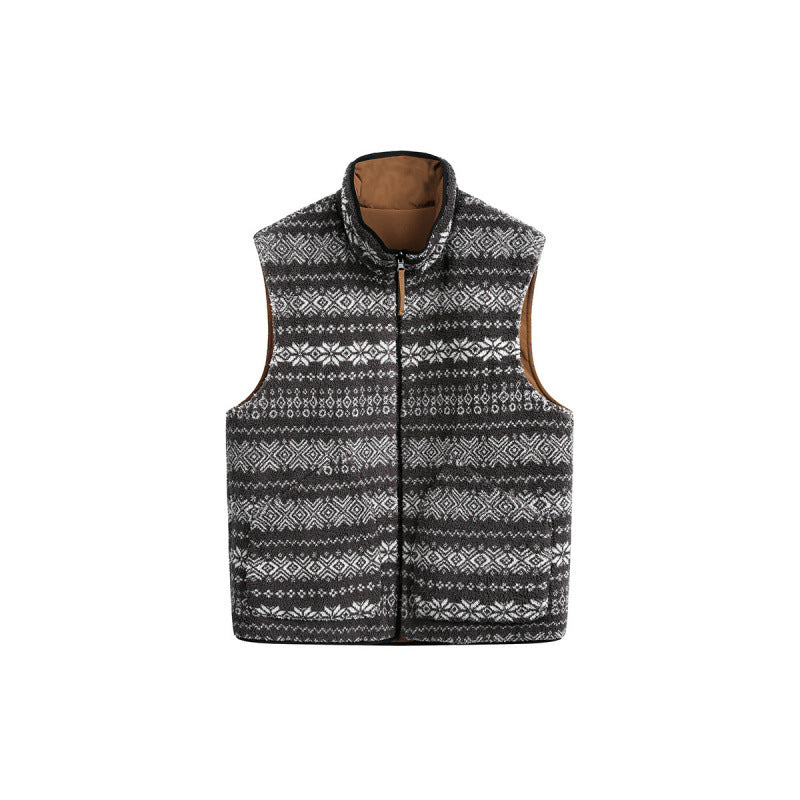 Unisex Gepolsterte Fleece-Weste im Norwegerdesign mit Stehkragen und Zwei-Wege-Reißverschluss Shop Nory