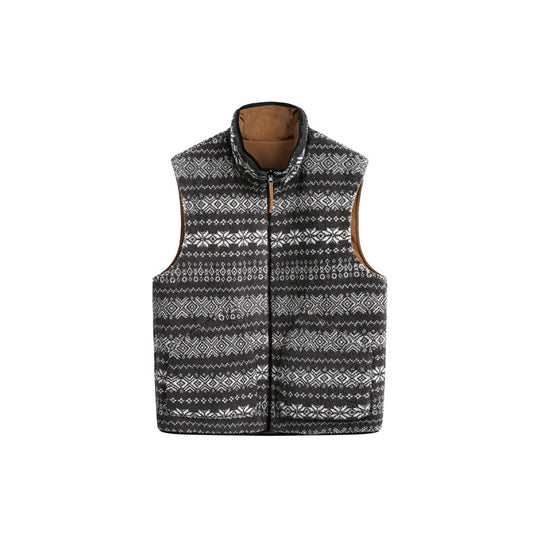 Unisex Gepolsterte Fleece-Weste im Norwegerdesign mit Stehkragen und Zwei-Wege-Reißverschluss Shop Nory