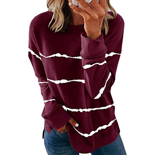 Damen Freizeit Sweatshirt mit modernen Streifen