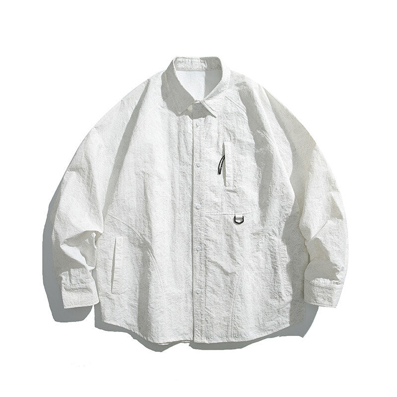 Unisex Boxy-Overshirt-Jacke mit D-Ring und verdeckter Brusttasche Shop Nory