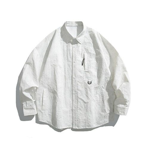Unisex Boxy-Overshirt-Jacke mit D-Ring und verdeckter Brusttasche Shop Nory
