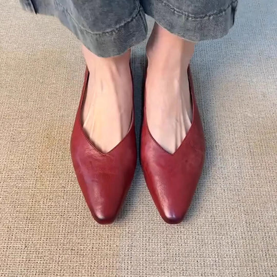 Damen spitze Slipper mit eleganter V-Ausschnittform