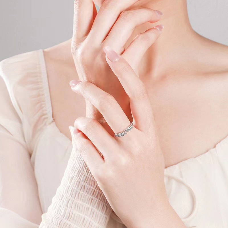 Damen Offener Ring mit funkelnden Zirkonia-Akzenten Shop Nory