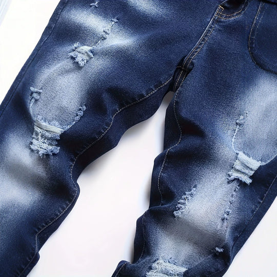 Herren Slim Fit Destroyed Jeans Shop Nory