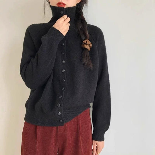 Damen Eleganter Pullover mit Knopfleiste Shop Nory
