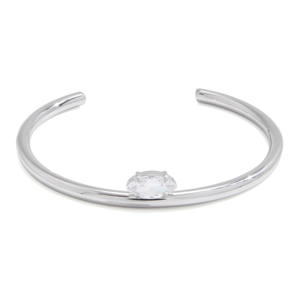 Damen Offenes Armreif mit glanzvollem Zirkoniakristall Shop Nory