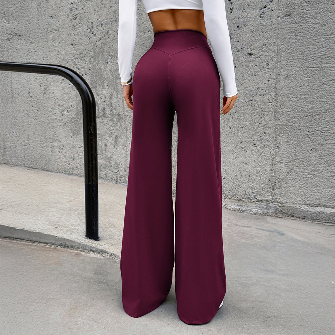 Damen nan hochgeschnittene formende Loungehose mit weitem Schlag und nahtlosem Komfortbund Shop Nory