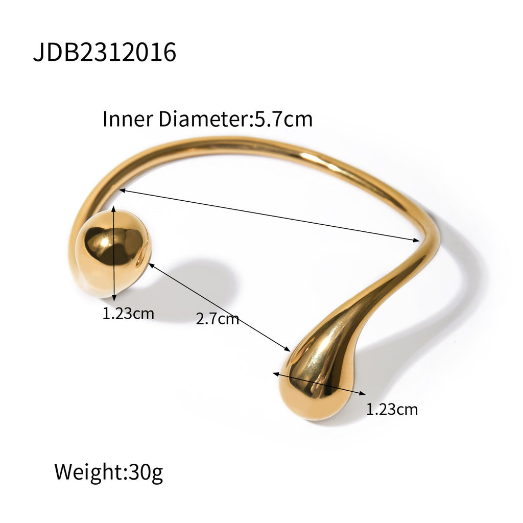 Damen Offenes Armband mit eleganten geschwungenen Designs aus hypoallergenem Edelstahl Shop Nory