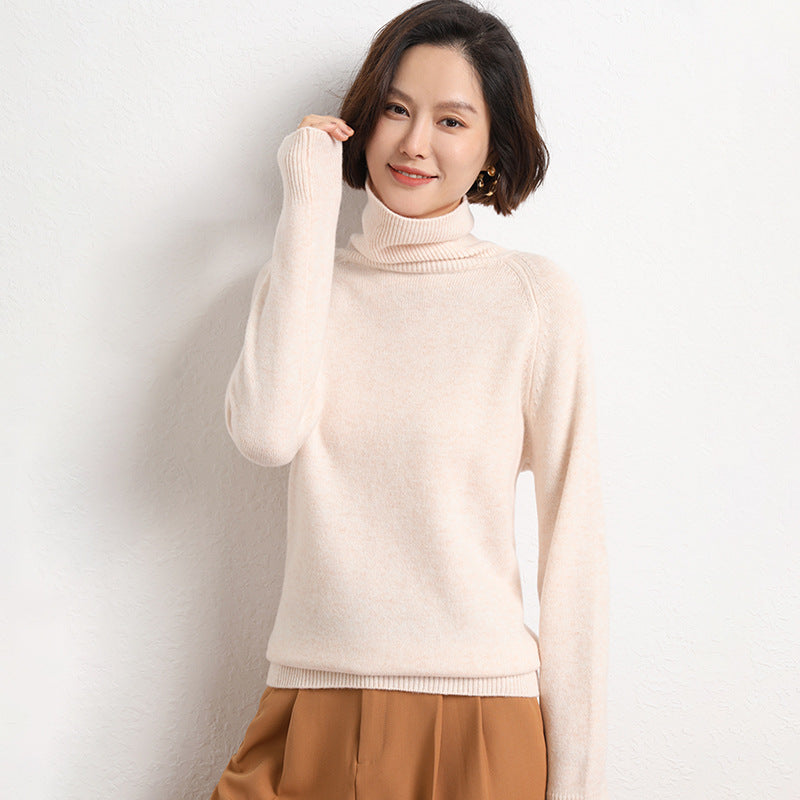 Damen Schlanker Rollkragenpullover aus feinem Strick mit Raglanärmeln Shop Nory