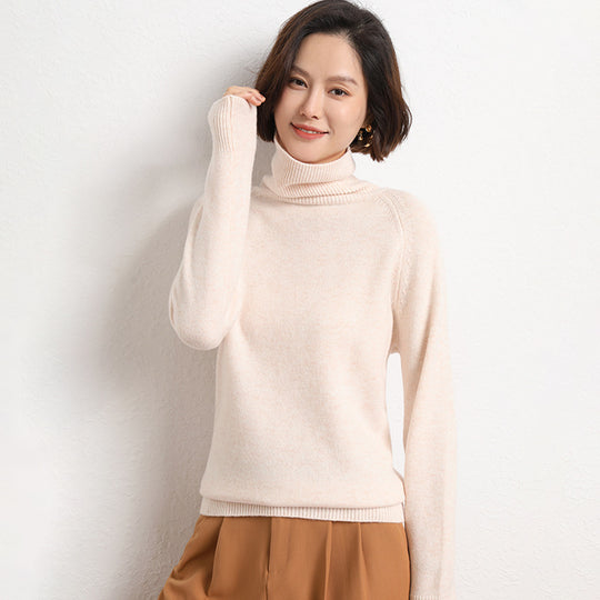 Damen Schlanker Rollkragenpullover aus feinem Strick mit Raglanärmeln Shop Nory