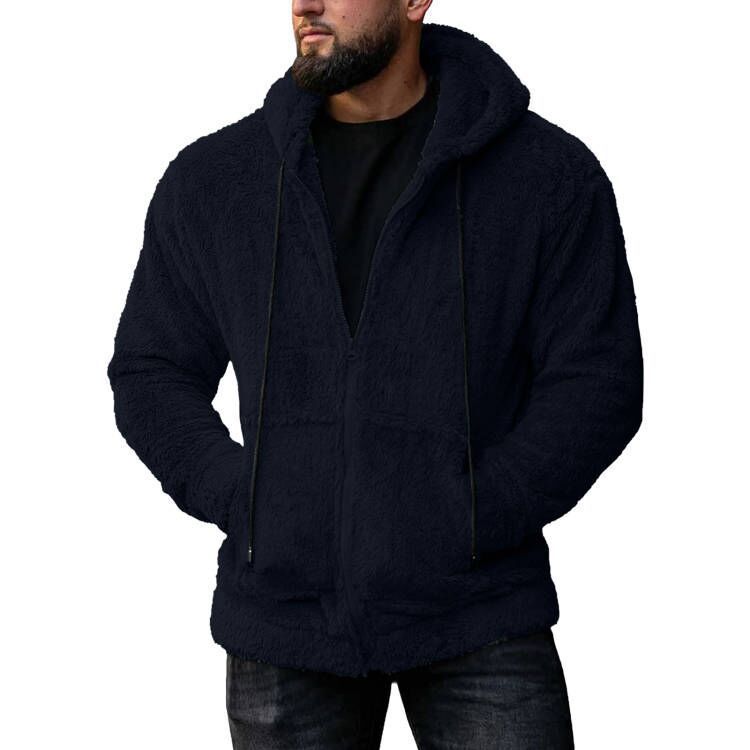 Herren nan kuschelige Teddyfleece Kapuzenjacke mit durchgehendem Reißverschluss Shop Nory