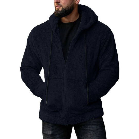 Herren nan kuschelige Teddyfleece Kapuzenjacke mit durchgehendem Reißverschluss Shop Nory